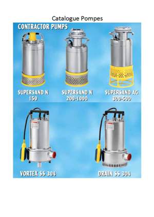 Catalogue pompes